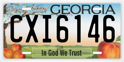 GA license plate CXI6146