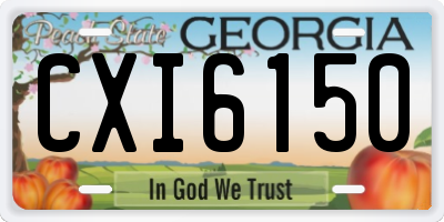 GA license plate CXI6150