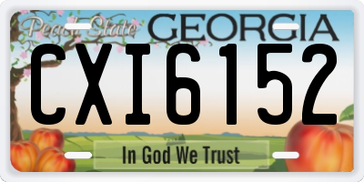GA license plate CXI6152
