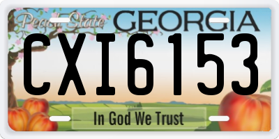 GA license plate CXI6153