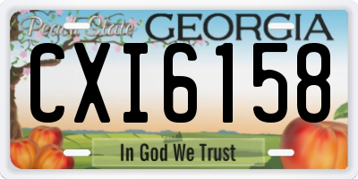 GA license plate CXI6158