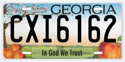 GA license plate CXI6162