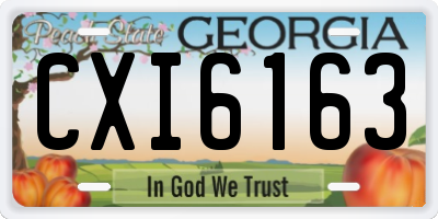 GA license plate CXI6163