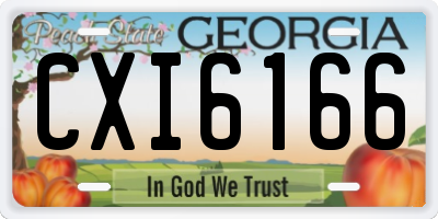 GA license plate CXI6166