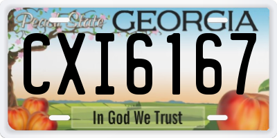 GA license plate CXI6167