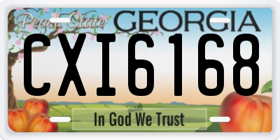 GA license plate CXI6168