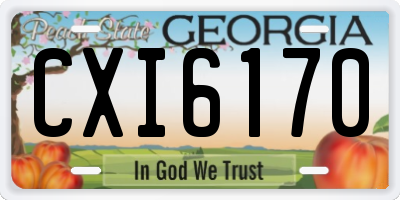 GA license plate CXI6170