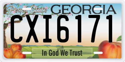 GA license plate CXI6171