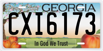 GA license plate CXI6173