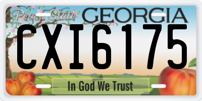 GA license plate CXI6175