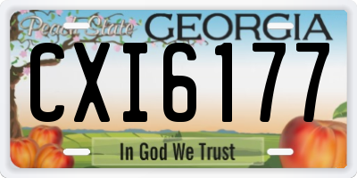 GA license plate CXI6177