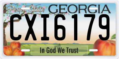 GA license plate CXI6179