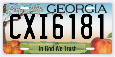 GA license plate CXI6181