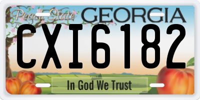 GA license plate CXI6182