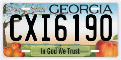 GA license plate CXI6190