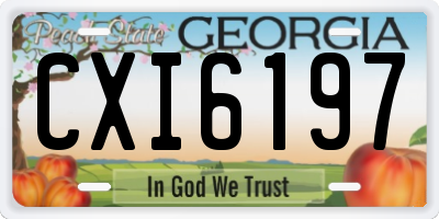 GA license plate CXI6197