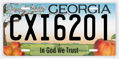 GA license plate CXI6201