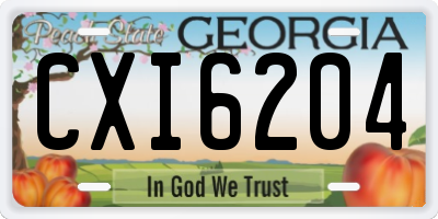 GA license plate CXI6204