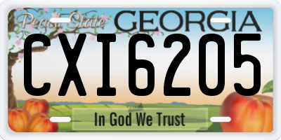 GA license plate CXI6205