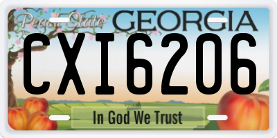 GA license plate CXI6206