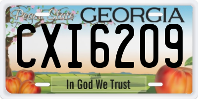 GA license plate CXI6209