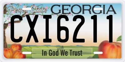 GA license plate CXI6211