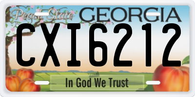 GA license plate CXI6212