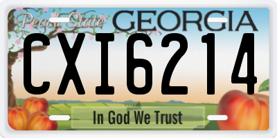 GA license plate CXI6214