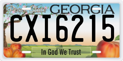 GA license plate CXI6215