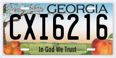 GA license plate CXI6216
