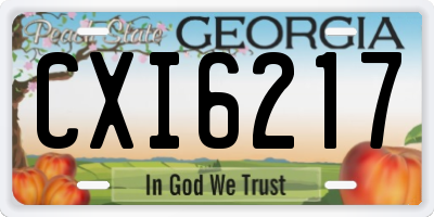 GA license plate CXI6217