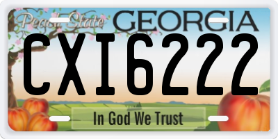 GA license plate CXI6222