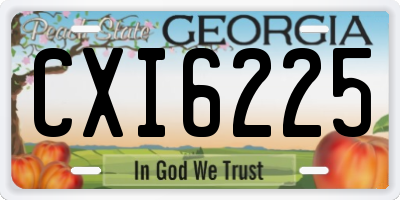 GA license plate CXI6225