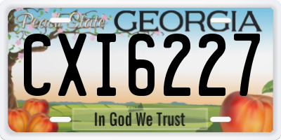 GA license plate CXI6227