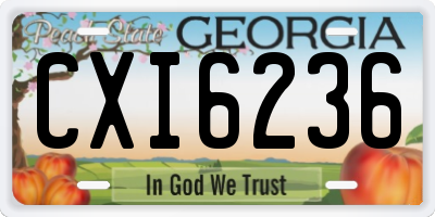 GA license plate CXI6236