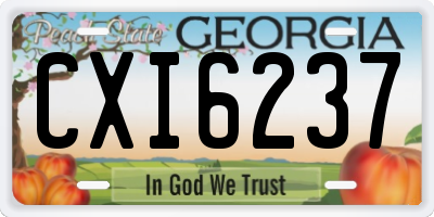 GA license plate CXI6237