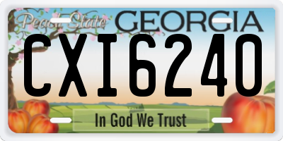 GA license plate CXI6240