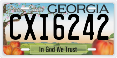 GA license plate CXI6242