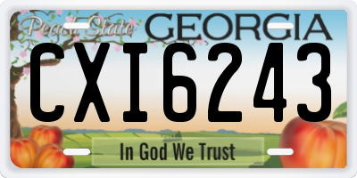 GA license plate CXI6243