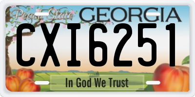 GA license plate CXI6251