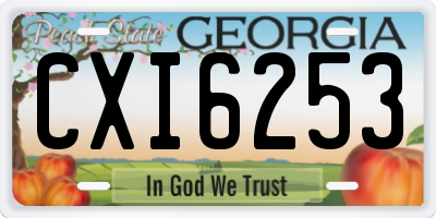 GA license plate CXI6253