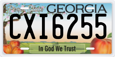 GA license plate CXI6255