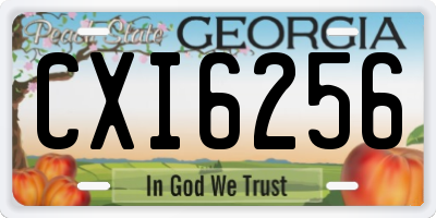 GA license plate CXI6256