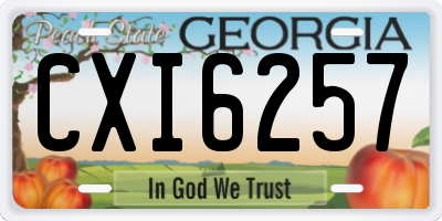 GA license plate CXI6257