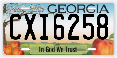 GA license plate CXI6258