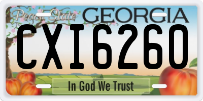 GA license plate CXI6260