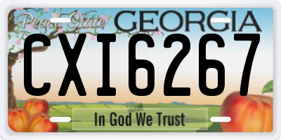 GA license plate CXI6267