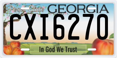 GA license plate CXI6270