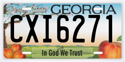 GA license plate CXI6271