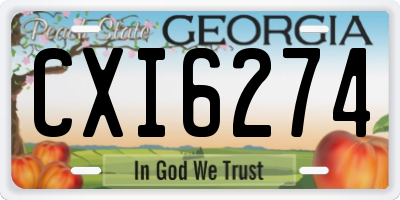GA license plate CXI6274